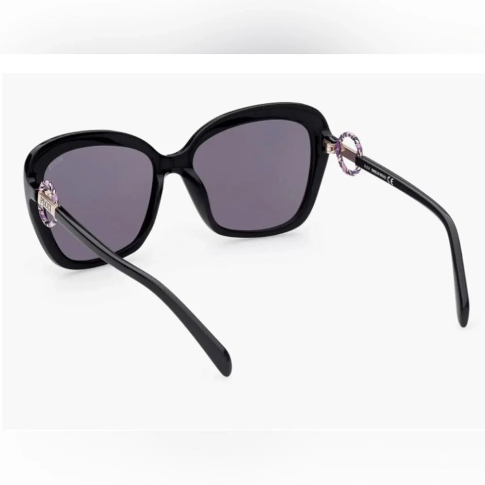 Emilio Pucci Black Oversized Cat-Eye Sunglasses